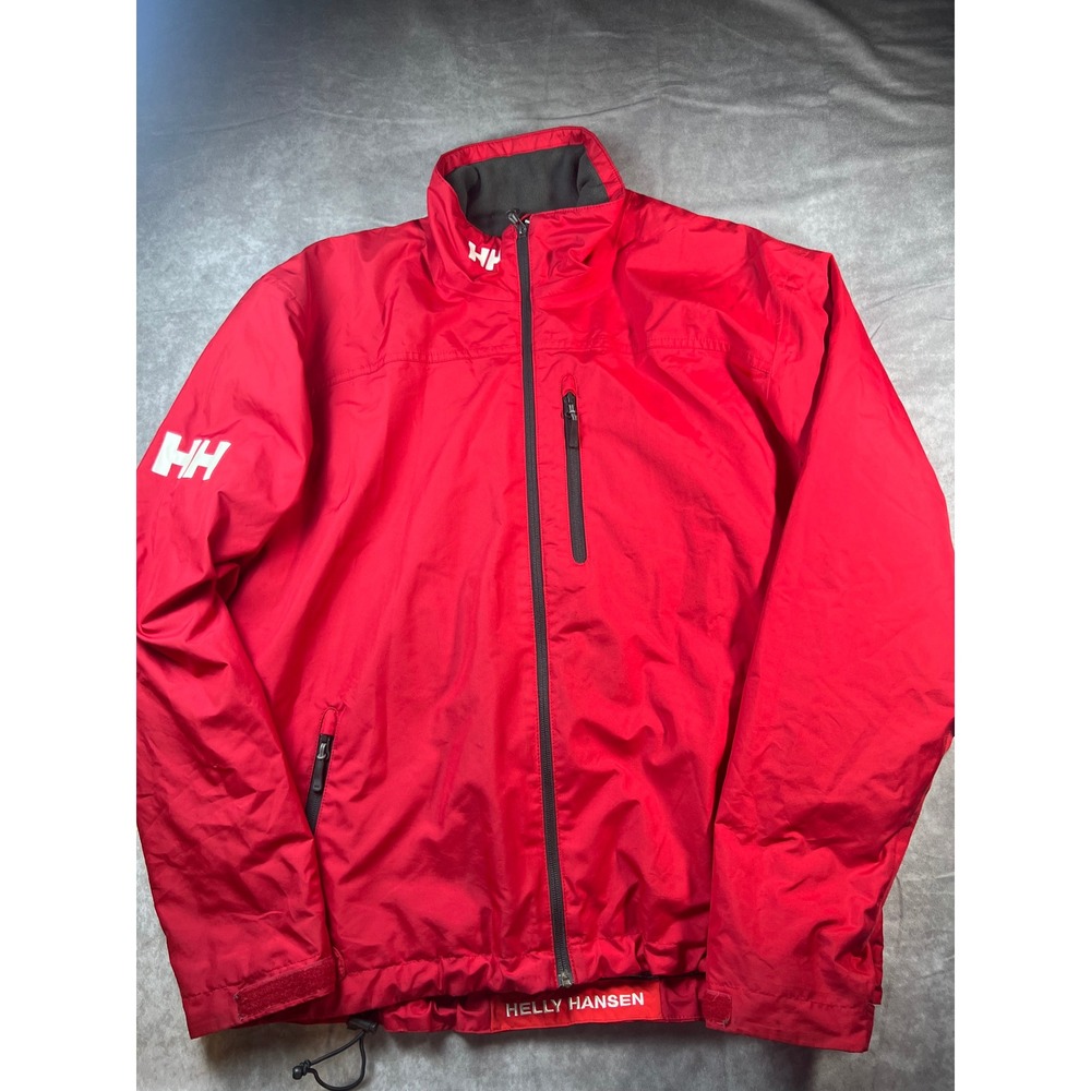 Helly Hansen Sailing Jacket Mens XL Red Full Zip Windbreaker Technical Coat